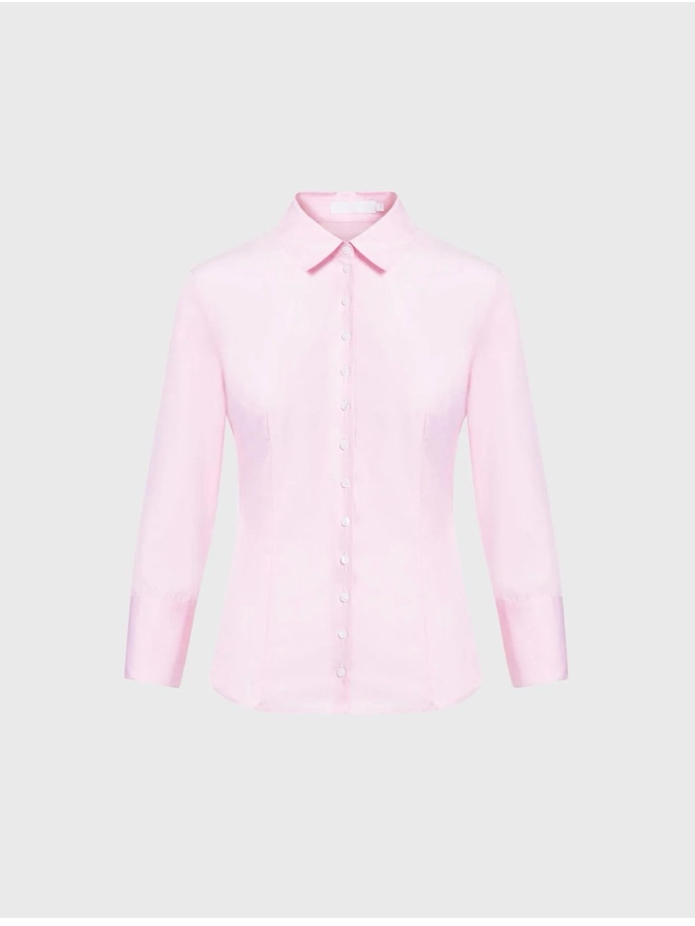 Anne Fontaine Light Pink Fitted Button-Down Blouse